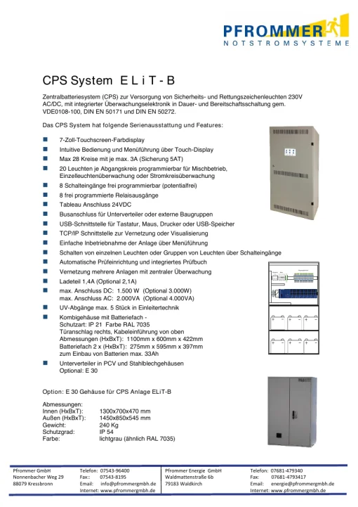 Erste Seite des Datenblatts ELiT-B